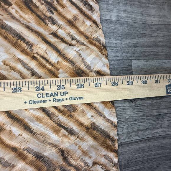 Draper’s & Damon’s 1X Sheer Button Blouse Brown Beige Abstract Tiger Stripe Top - Picture 4 of 5